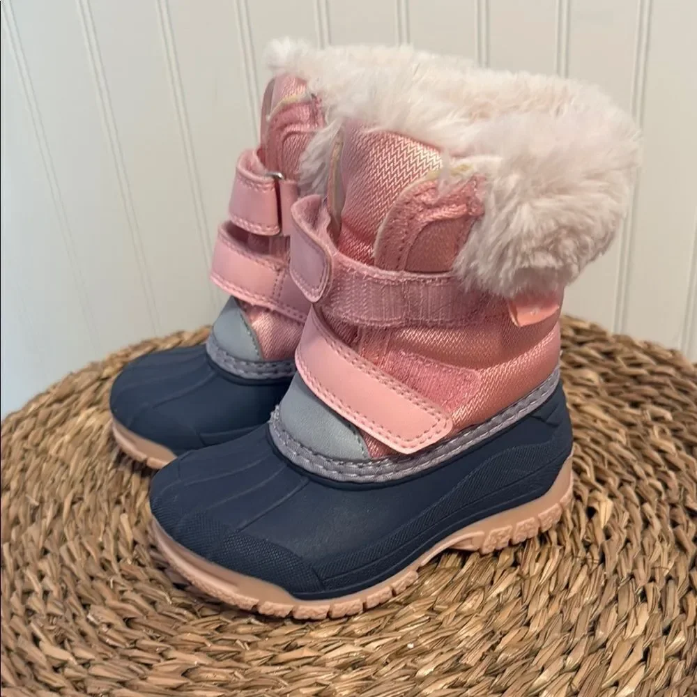 🌻Oshkosh Pink and Blue Winter Boots with Faux Fur - 4 - Great Used Condition